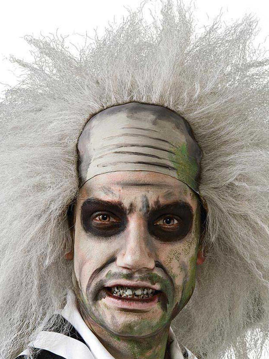 Official licensed Beetlejuice wig with messy hair and bald front for kids costume parties.