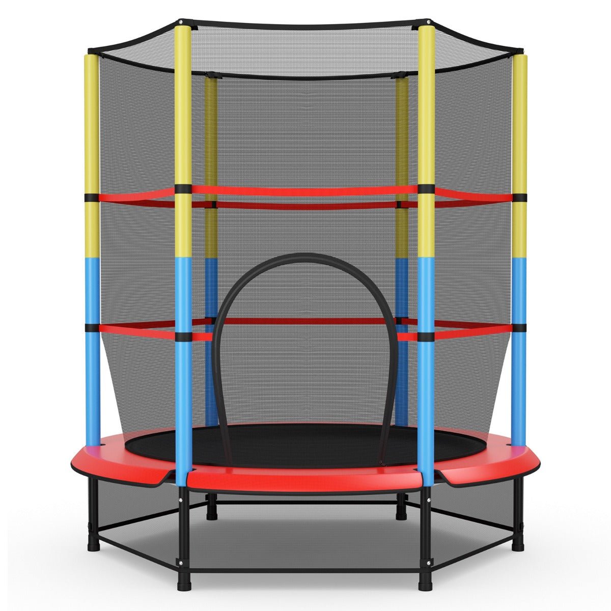 Active Play: 55 Inches Kids Trampoline with Safety Enclosure Net