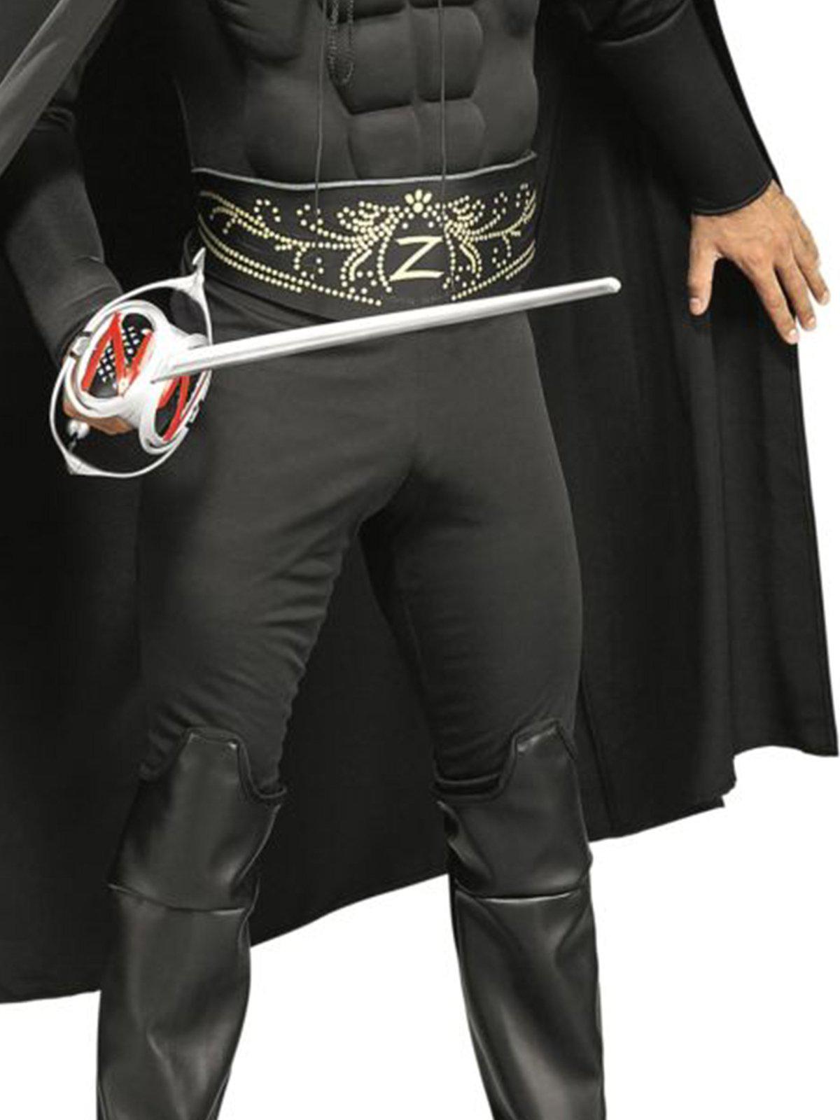 Zorro Deluxe Adult Muscle Chest Costume Set | Official - Perfect for kids imaginative play