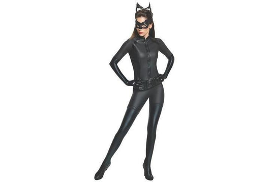 DC Comics Catwoman costume set for kids dressing up, ideal for imaginative play.