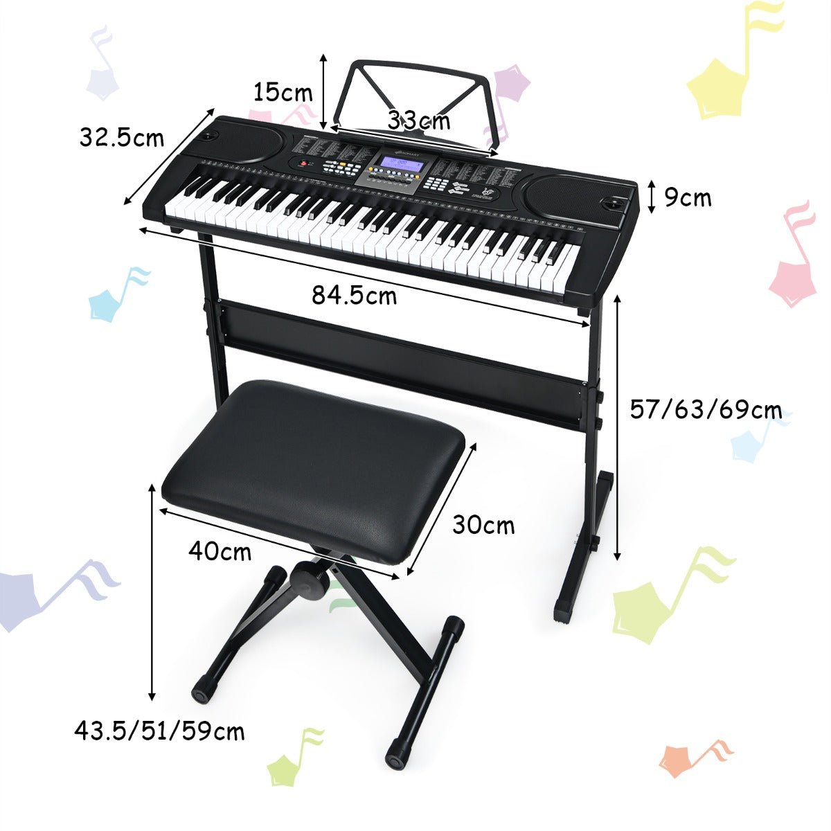Musical Inspiration Awaits - 61-Key Electric Piano Keyboard with Mic & Headphone