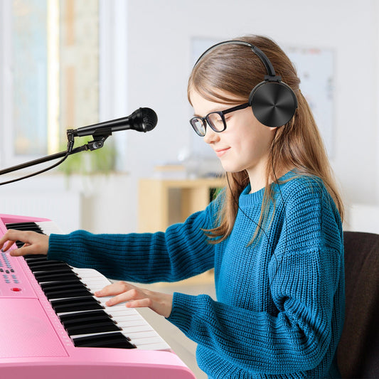 Musical Magic: 61-Key Portable Digital Piano in Pink with Key Music Stand