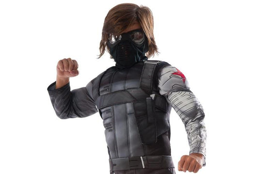 Winter Soldier Deluxe Child Costume w/ Mask for play or dress-up, Marvel costume for fun.