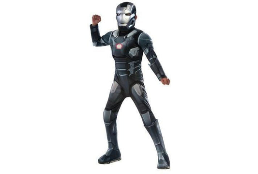 Marvel War Machine child costume with mask, ideal for superhero play at home.