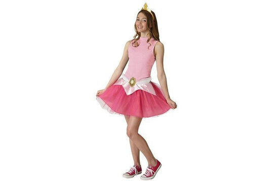 Disney Princess Aurora Tween Tutu Set with Tiara for magical dress-up fun at home.