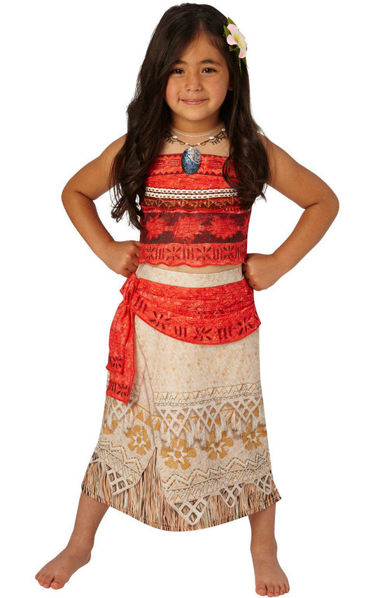 Disney Moana Deluxe Costume for Kids with Flower Headpiece - Perfect for imaginative playtime.