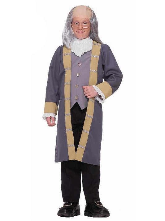 Kids Benjamin Franklin historical costume | ideal for school projects and dress-up play at home.