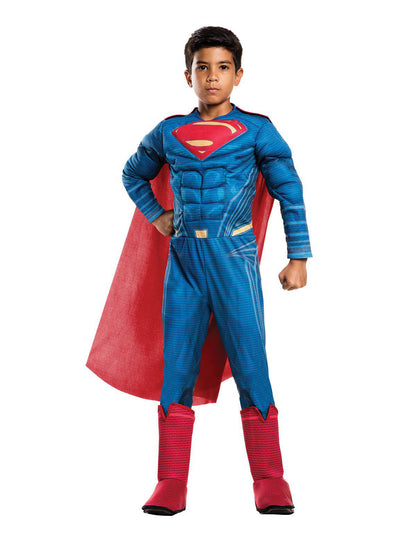 Kids Superman Justice League Muscle Costume | Official DC Comics outfit for imaginative play at home.