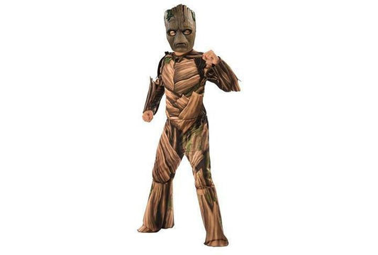 Marvel Kids Teen Groot Costume with 3D Mask, perfect for imaginative play at home.
