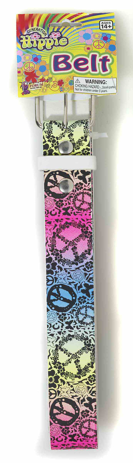 Colorful Hippie Peace Belt for Adults | Costume Accessory - Vibrant, retro design for costumes.