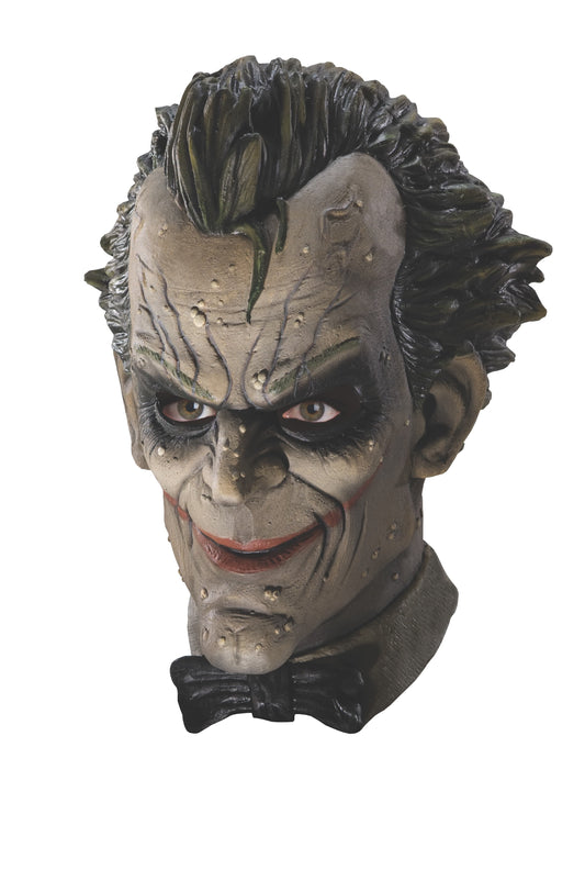 Arkham Joker latex mask, official DC Comics costume perfect for kids dress-up playtime.