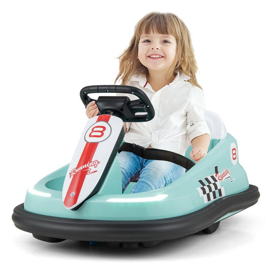 Kids Green Spinning Adventure: Electric Bumper Car