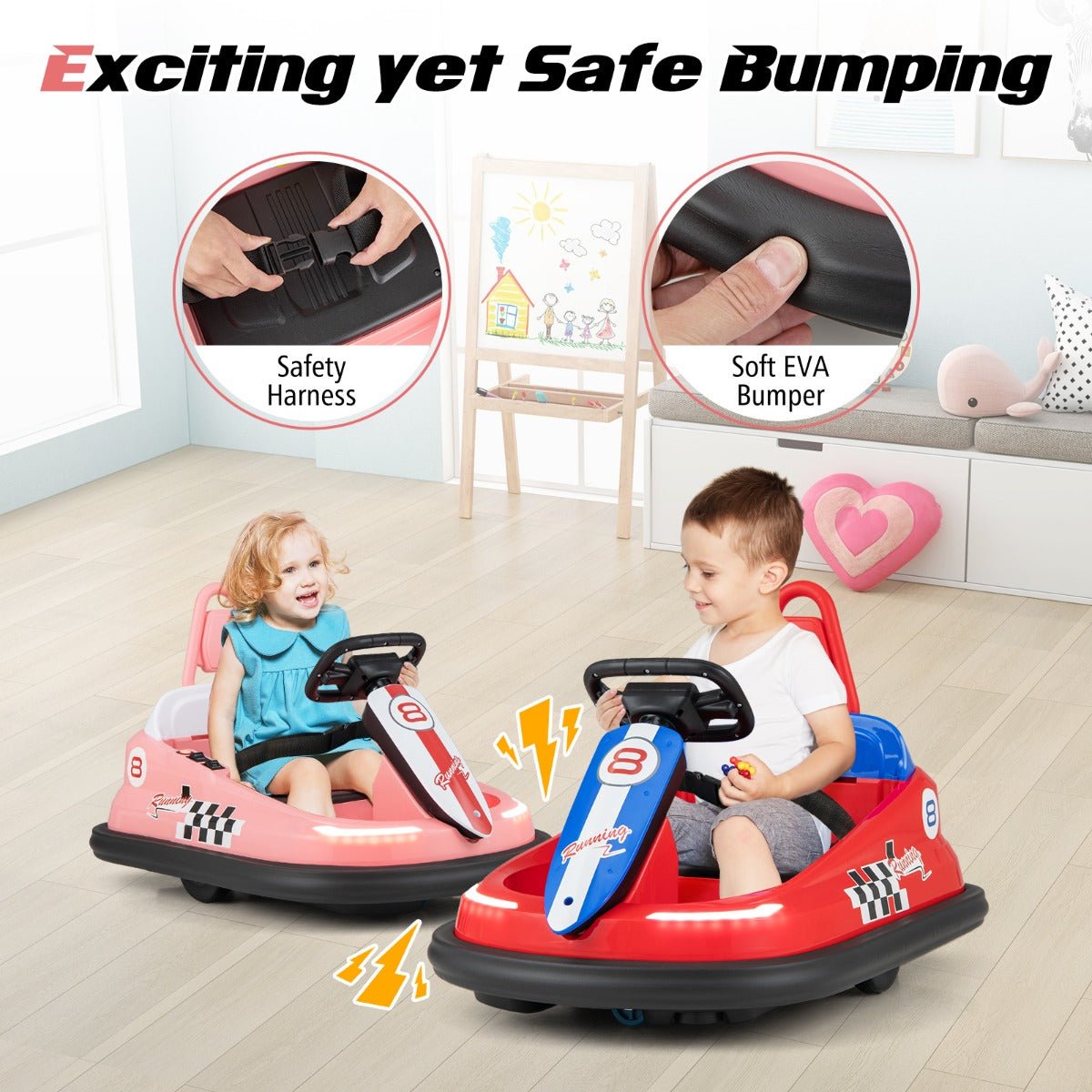 Twirl-Around Fun: Pink Electric Bumper Car