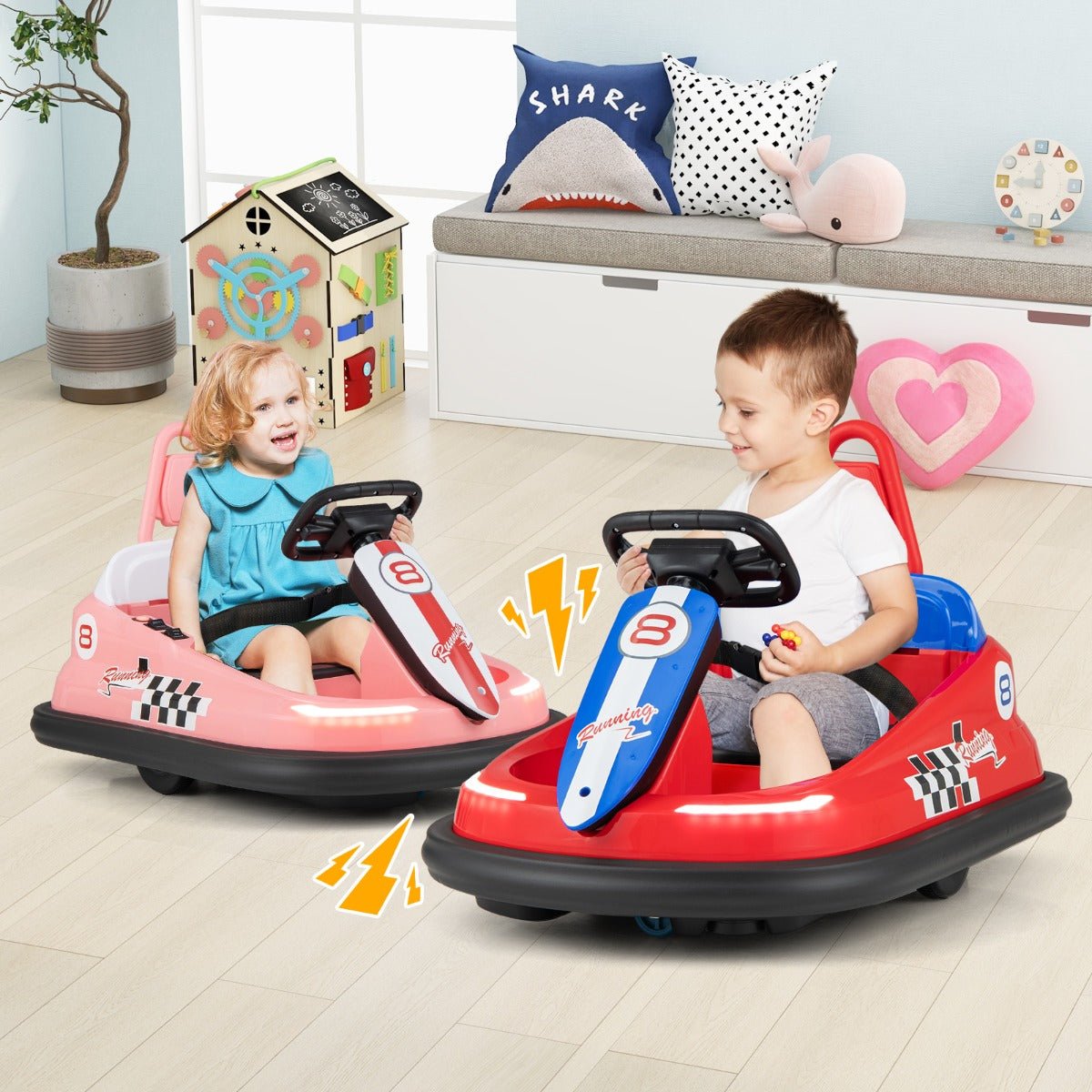 Pink 6V Bumper Car: Twirling Fun for Kids