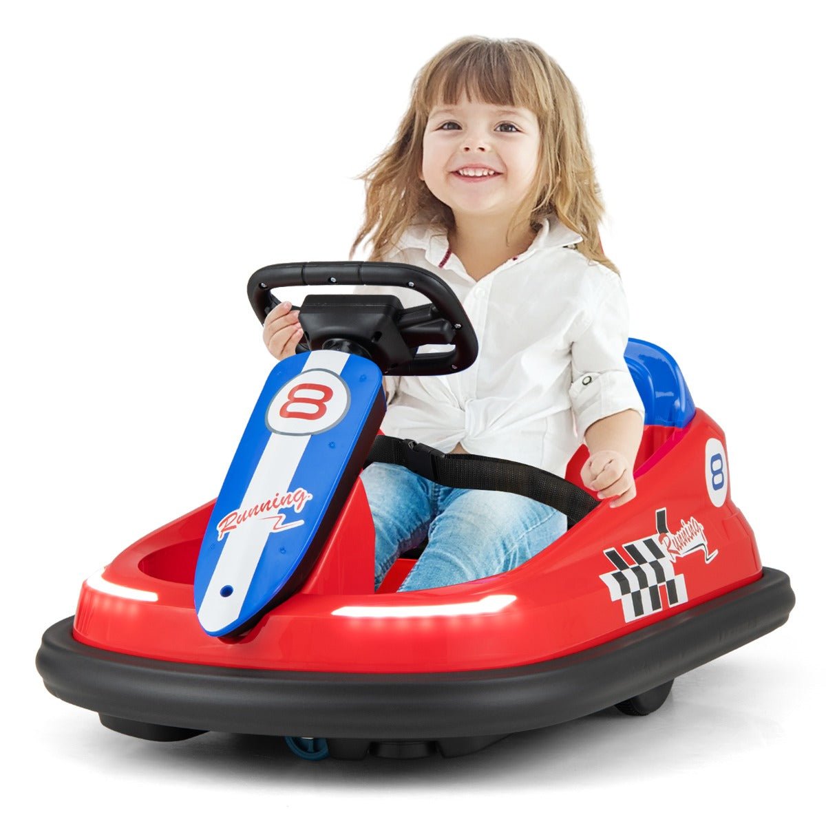 Red Bumper Car with Safe 6V Power for Kids