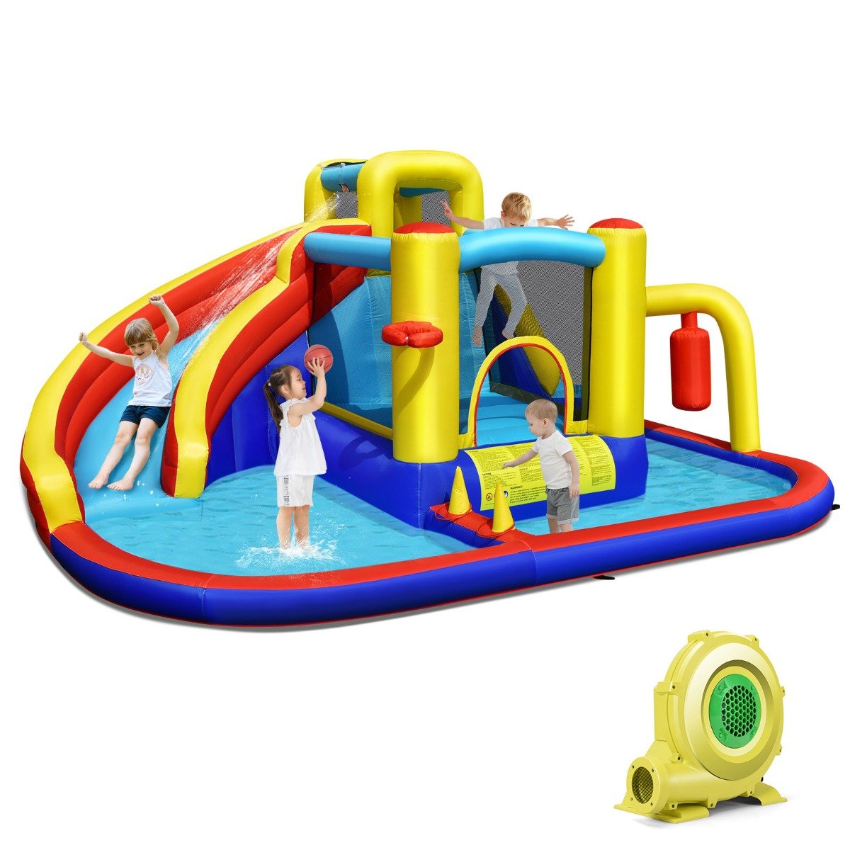 Kids bouncing and sliding on our 7-in-1 Inflatable Bounce Castle