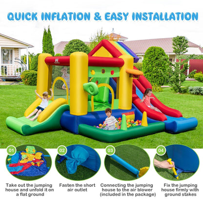 Enjoy Hours of Fun with the 7-In-1 Inflatable Rainbow Castle - Buy Now!