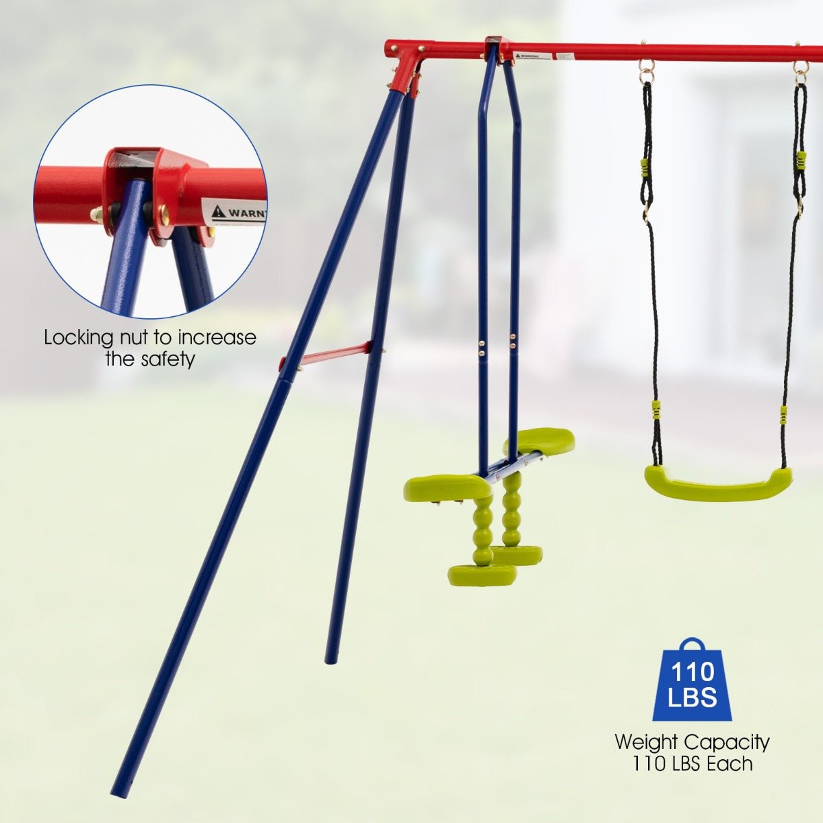 7-in-1 Swing Set with Ground Stakes: Create Memories Outdoors