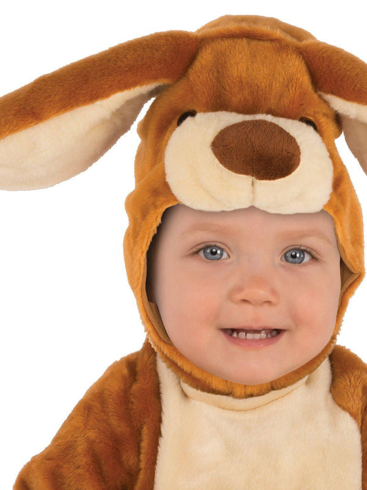 Kids kangaroo costume with cute plush joey in pouch for playful home dress-up fun.