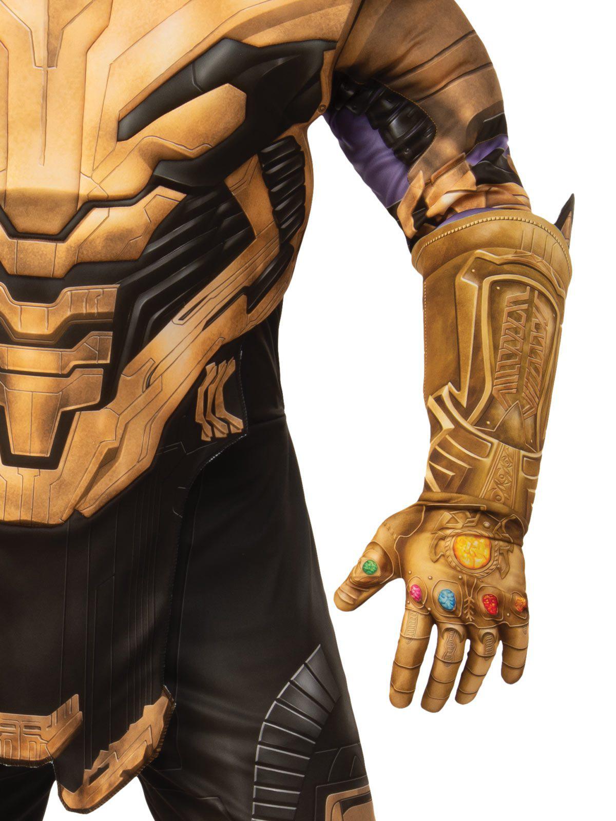 Marvel Thanos Deluxe Adult Costume with Infinity Gauntlet for epic home dress-up play.