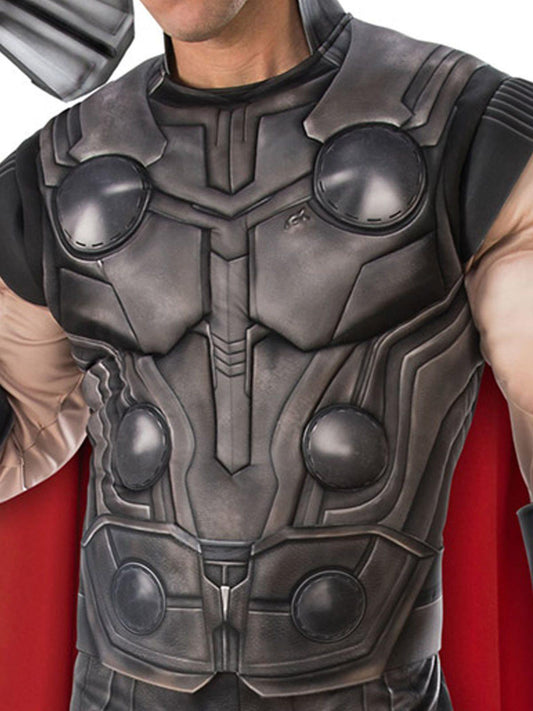 Marvel Thor Deluxe Adult Costume with Cape and Muscles for childrens superhero dress-up play.