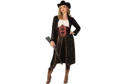 Western Cowgirl Costume Set for Adult Halloween Outfit, ideal for themed dress-up play.