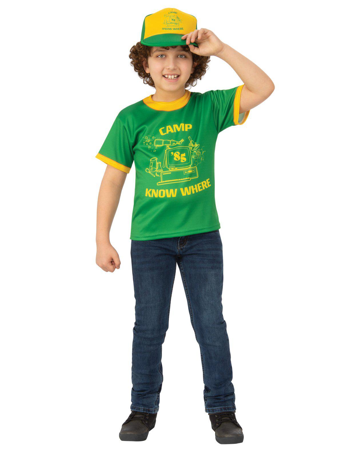Camp Know Where Kids T-Shirt featuring Stranger Things graphic, perfect for young fans
