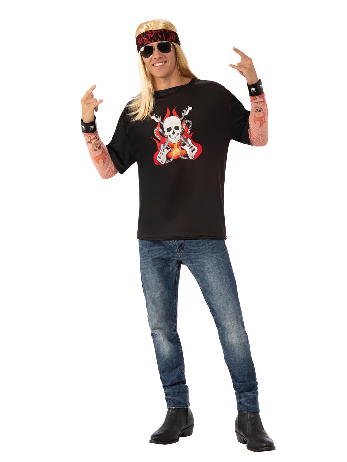 Kids rock star costume set with wig for imaginative play at home.