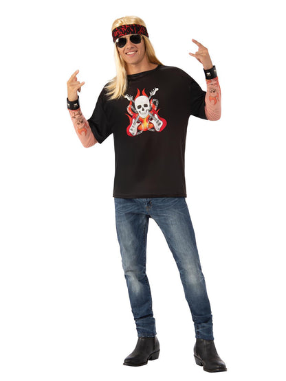 Kids rock star costume set with wig for imaginative play at home.