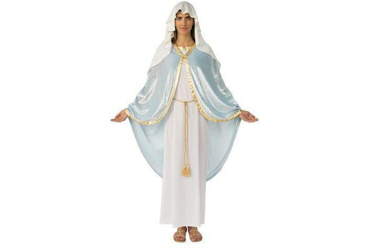 Mary Blessed Mother Adult Costume, ideal for biblical plays and childrens home dress-up.