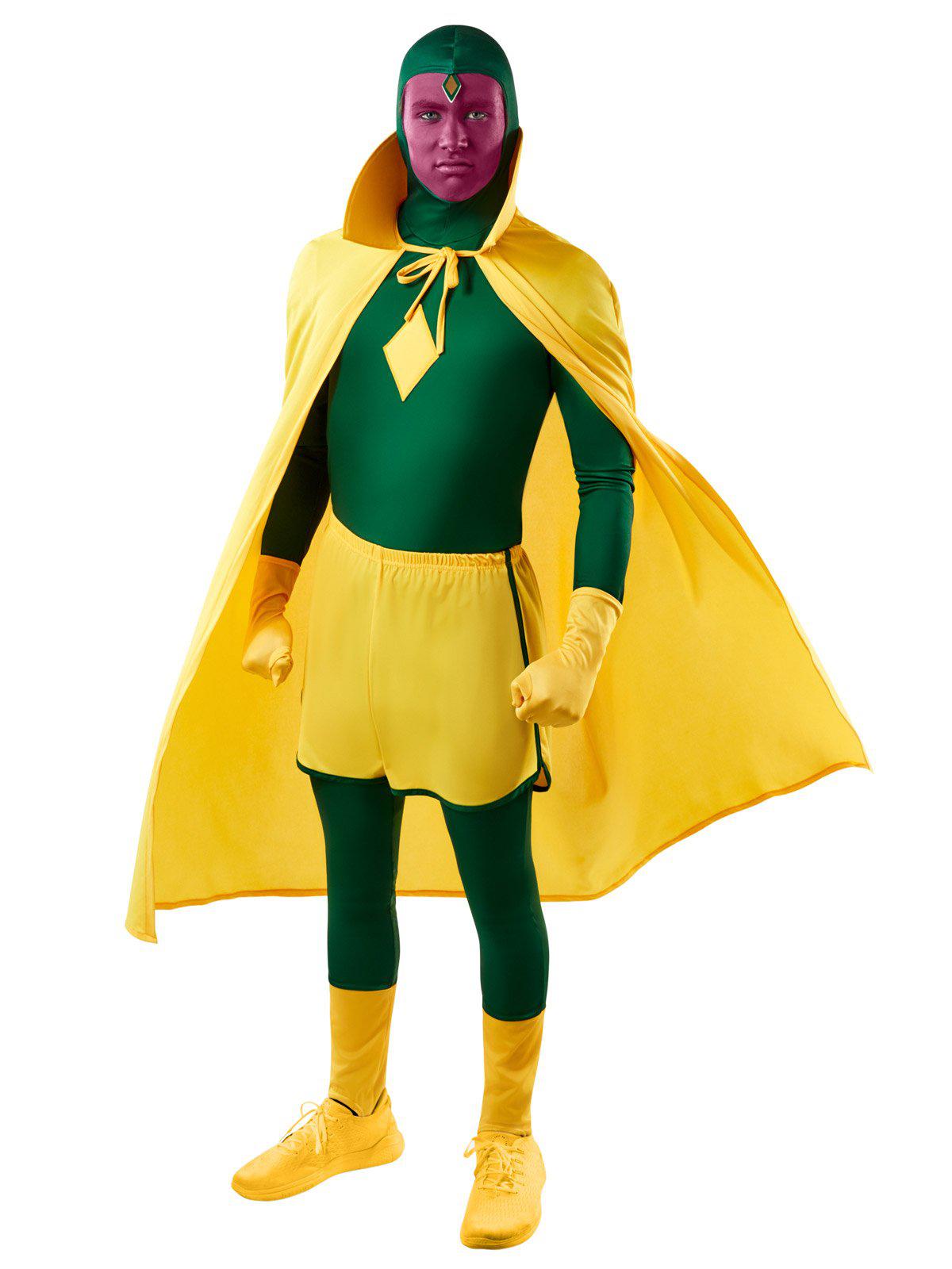 Halloween Vision costume set for kids, inspired by Marvels WandaVision series, perfect for dress-up.