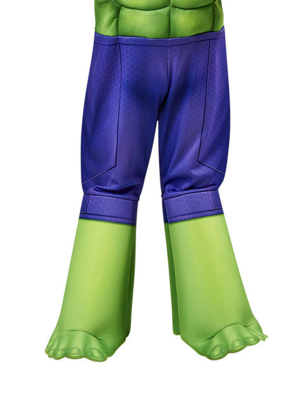 Kids Deluxe Marvel Hulk Costume for imaginative play, inspired by Spidey and His Amazing Friends.