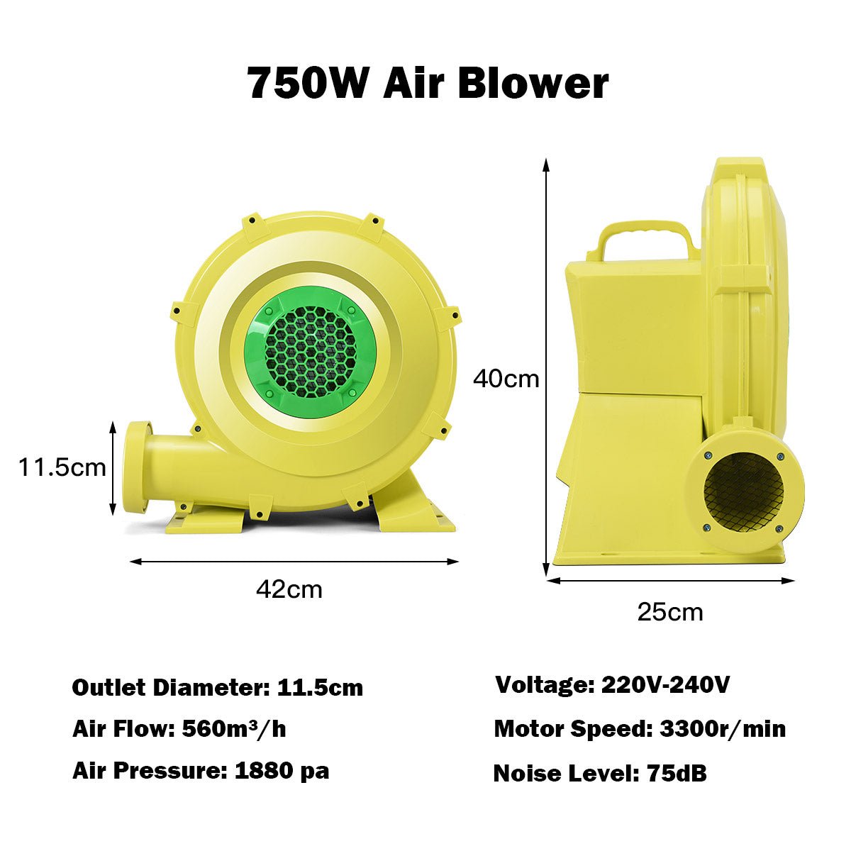 Quick Setup: 750W Commercial Air Blower Pump for Inflatable Fun