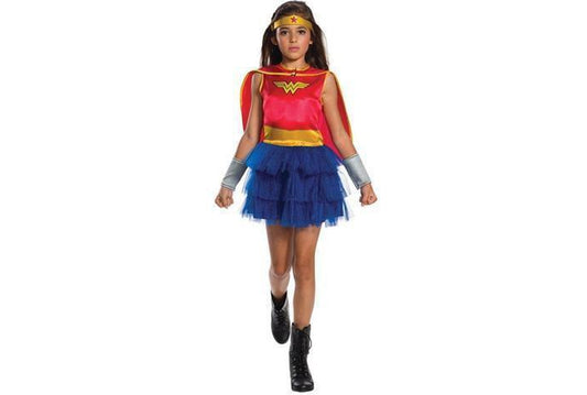 Official DC Comics Wonder Woman costume for kids - ideal for dress-up play at home.