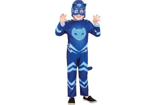 Official licensed PJ Masks Catboy Glow in Dark Costume for kids imaginative play.