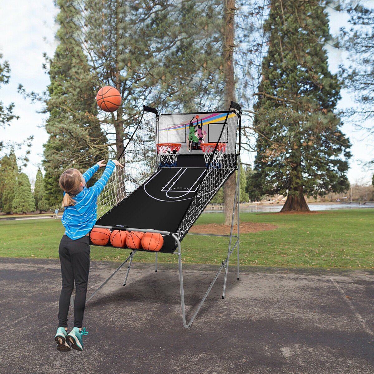 Indoor Entertainment: 8-in-1 Electronic Basketball Hoop Arcade Game