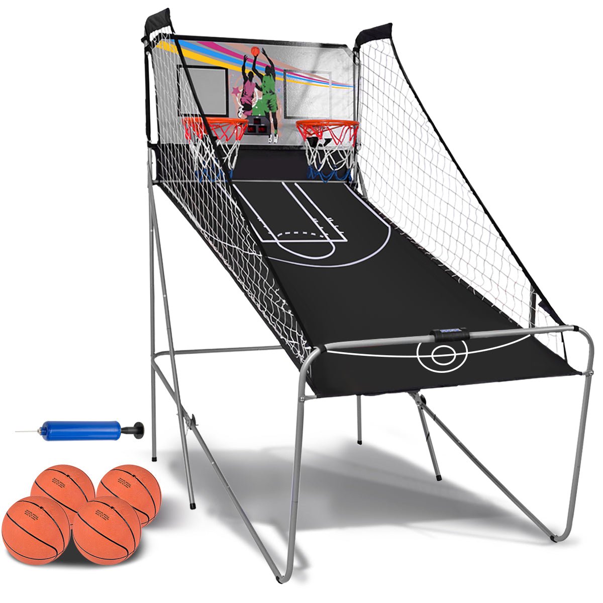 Indoor Electronic Basketball Hoop Arcade: 8-in-1 Game for Active Fun