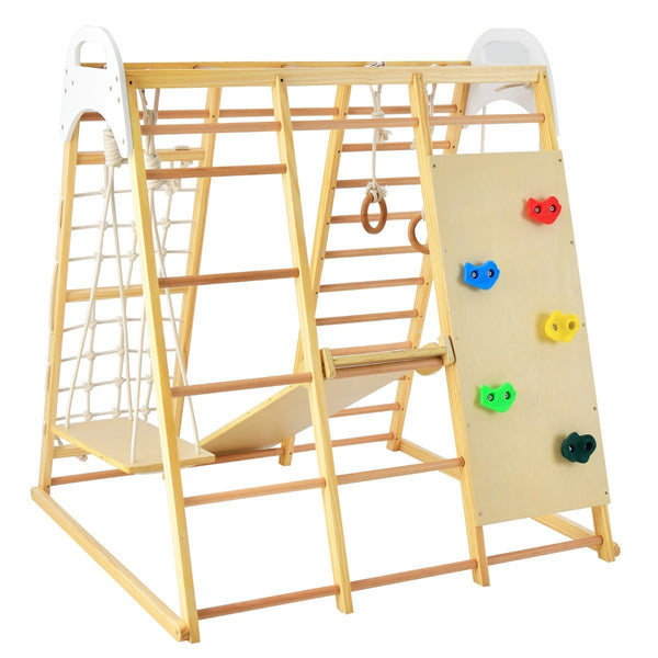 8-in-1 Jungle Gym Climbing Playset with Swing, Slide & Monkey Bar