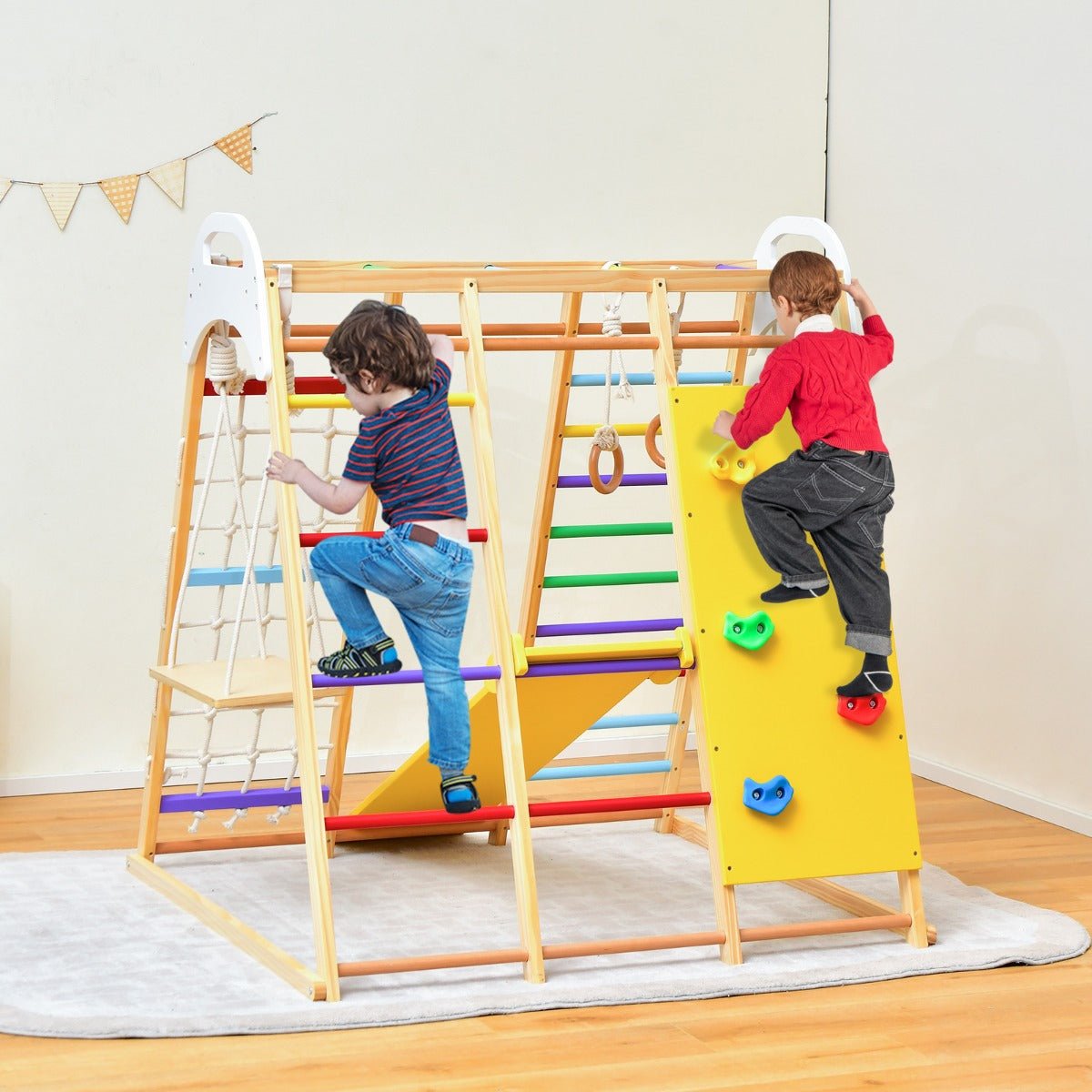 Durable and Safe Wooden Jungle Gym