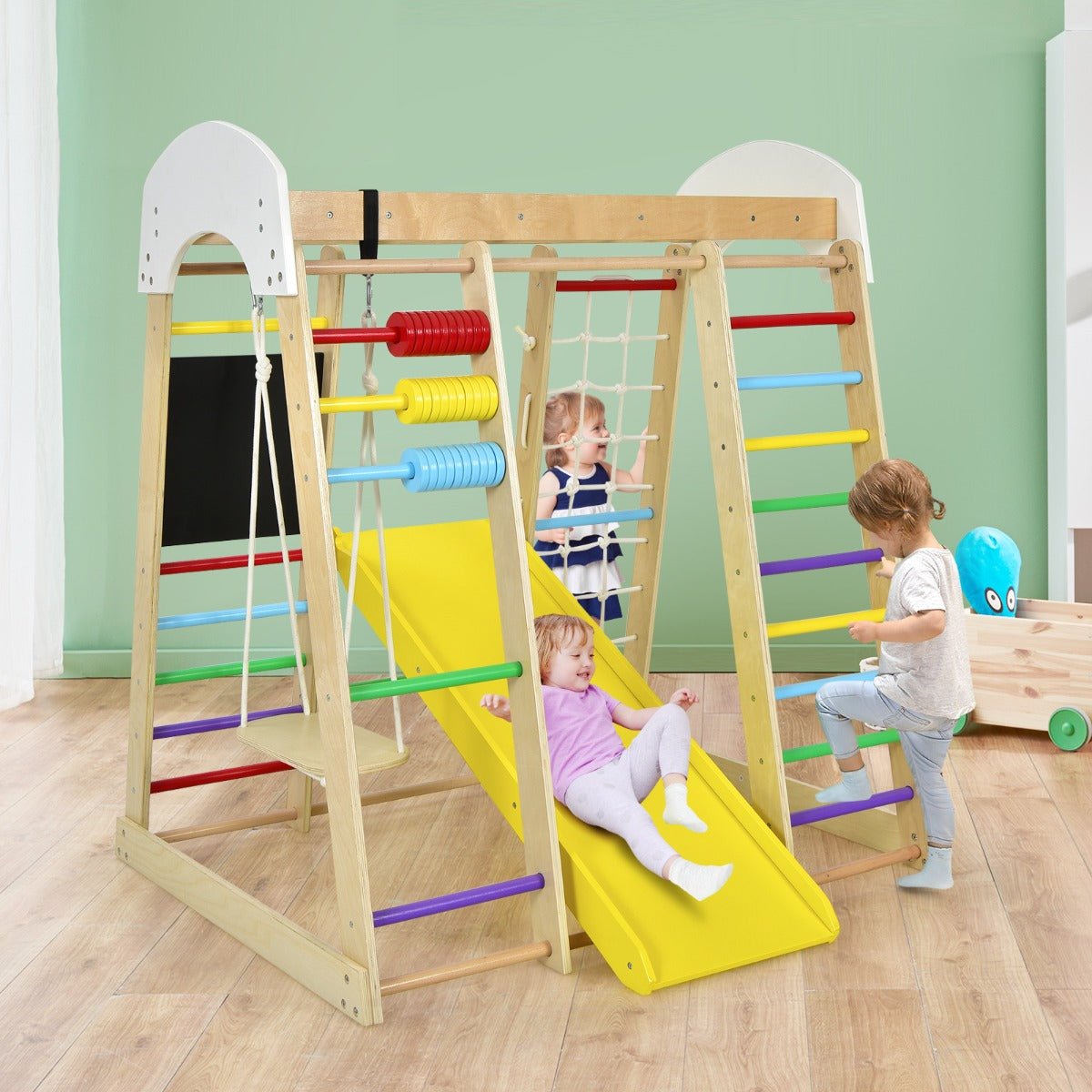 Wooden Climbing Playset for Kids - Available at Kids Mega Mart