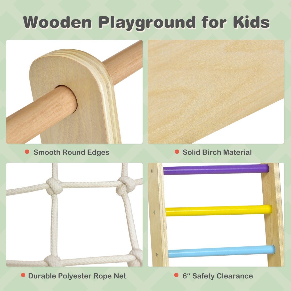 Buy the Multicolor Wooden Climbing Playset for Fun Playtime