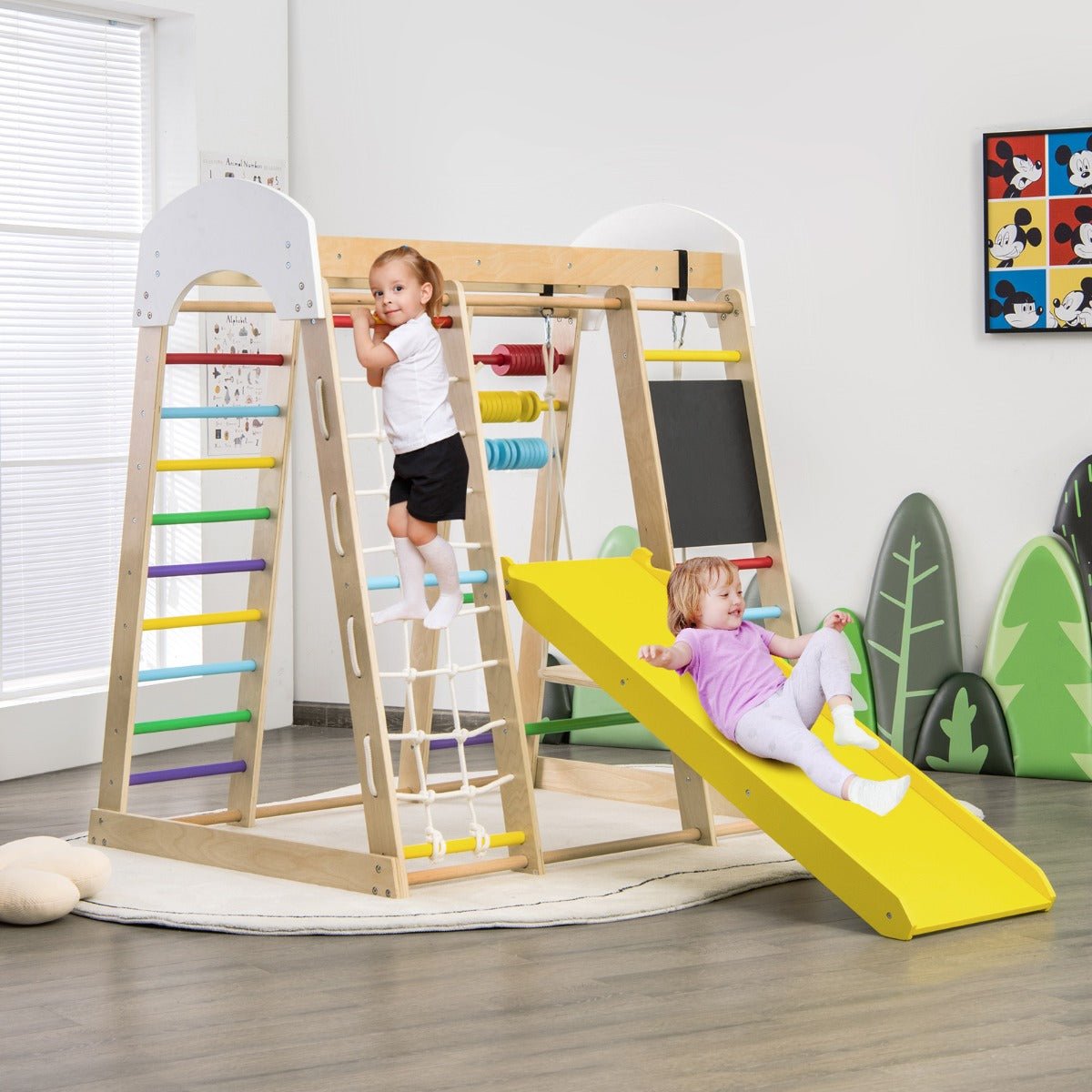Enhance Creativity with the 8-in-1 Wooden Climbing Playset