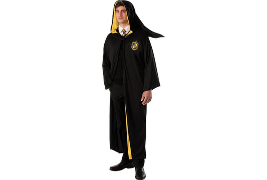 Hufflepuff adult robe for Harry Potter fans, perfect for costume parties and cosplay.