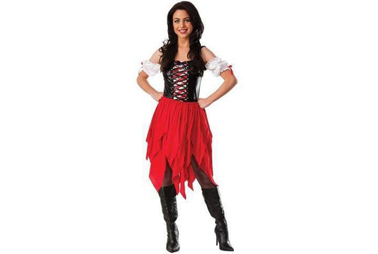Deluxe Womens Pirate Costume | Layered dress with bodice for kids imaginative play at home.