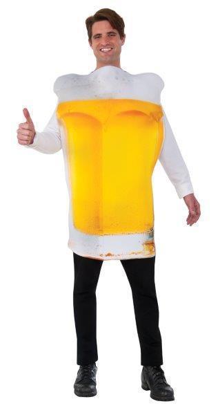 Foam beer glass costume for kids, perfect for Oktoberfest festivities and dress-up fun.