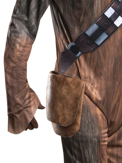 Chewbacca adult costume with mask for Star Wars fans, perfect for childrens dress-up play.