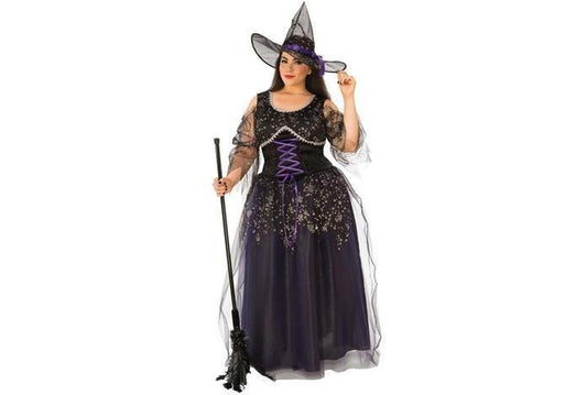 Plus Size Midnight Witch Halloween Costume | Fun, spooky costume for girls Halloween dress-up.