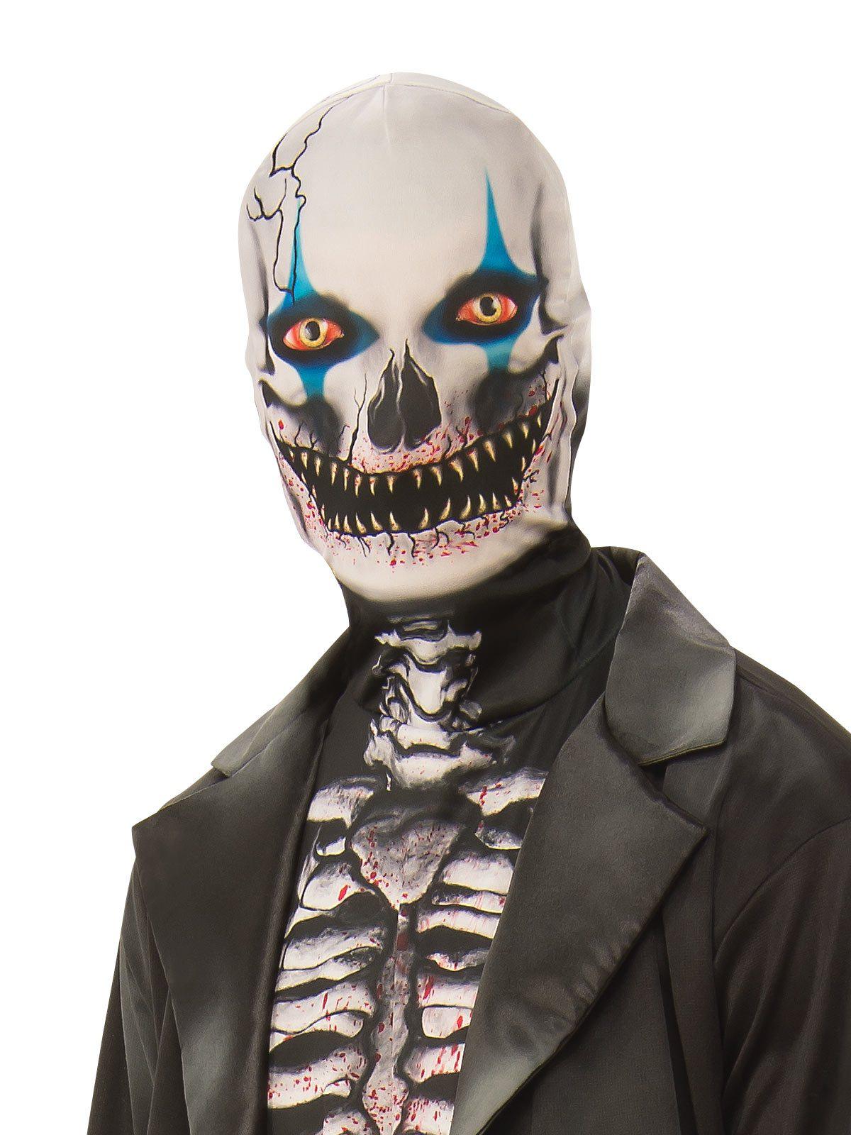 Skeleton man adult costume with printed coat for spooky Halloween dress-up at home.
