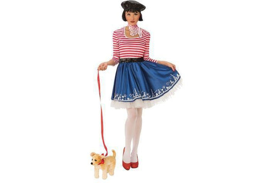 French Parisian Lady Costume Set with Beret for Adults, ideal for childrens dress-up play.