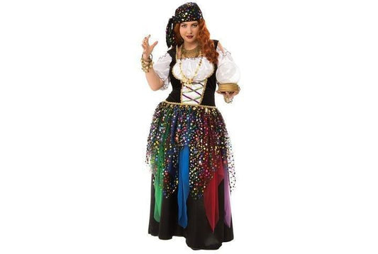 Bohemian style Plus Size Fortune Teller Costume ideal for childrens dress-up playtime.